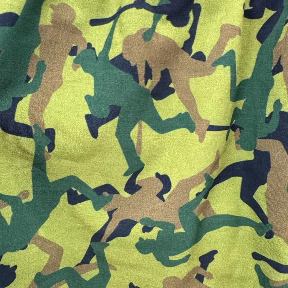 BASEBALLISM Mens Size Medium Camouflage Baseball Swim‎ Trunks Orange Trim